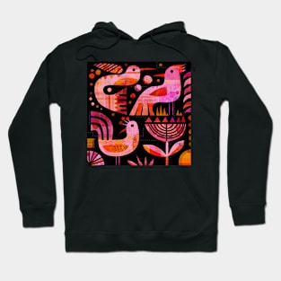 Pink Birds at Night Hoodie